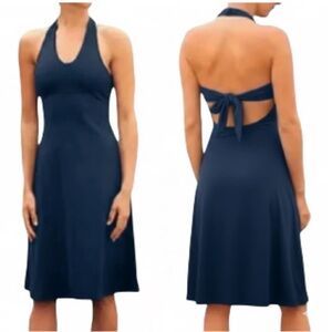 Patagonia Morning Glory Blue Backless Halter Dress